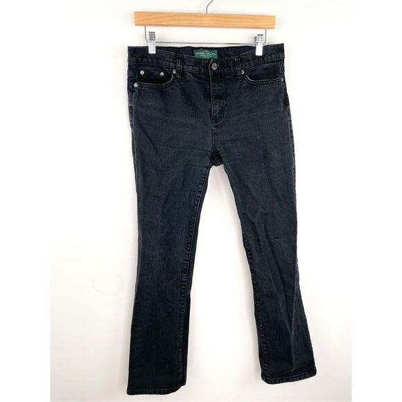 LRL Jeans Mid Rise Lauren Jeans Co Ralph Lauren Black Classic Boot Cut Jeans Siz - Picture 1 of 10